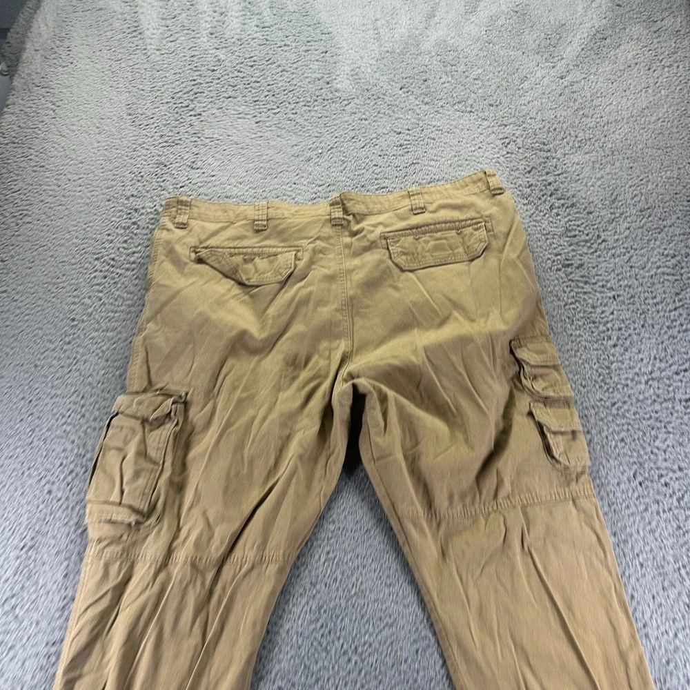 Wrangler Pant Mens 42x30 Brown Cotton Cargo Tapered Stretch‎ Workwear Utility